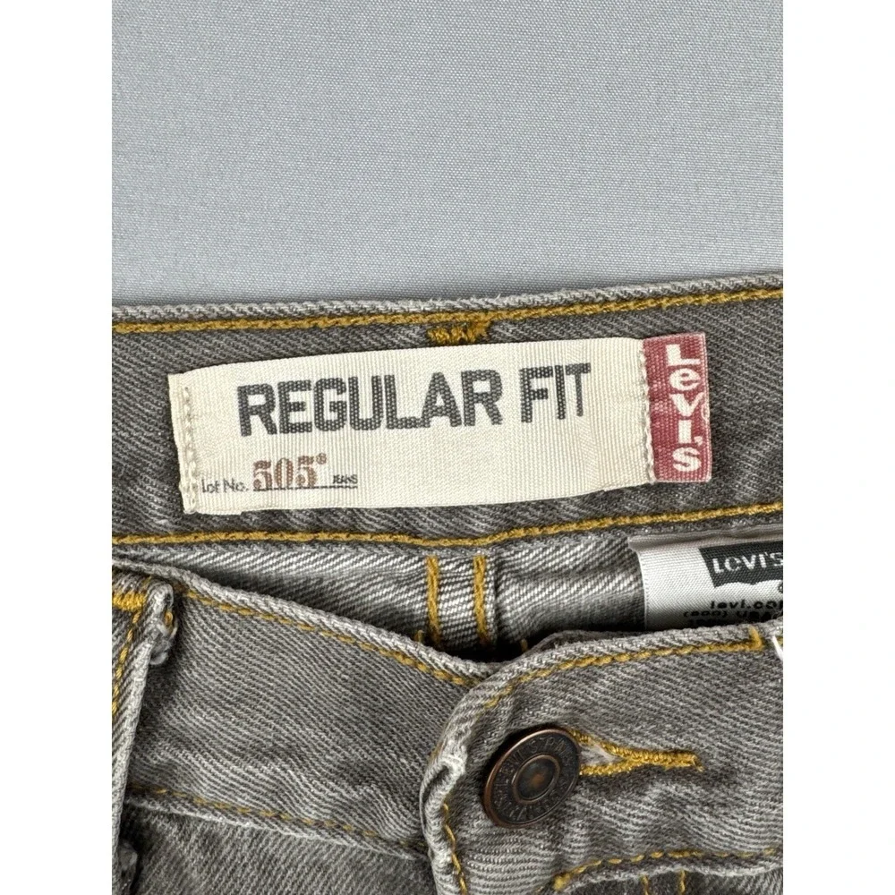 Levi's 505 Regular Fit Jeans Gray Wash Straight Leg Denim 33x30